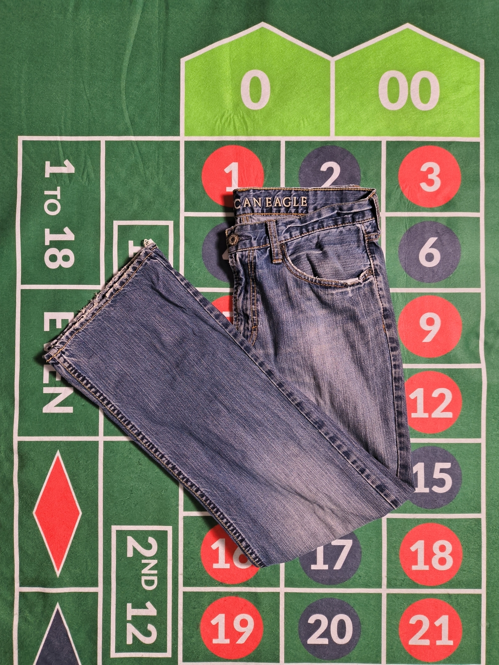 American Eagle Low Rise Boot Jeans 32x29 Blue Y2K Denim Tagged 32x32